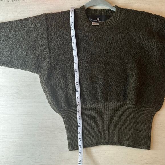 Peruvian Connection Boulce Women’s Army Green 100% Wool Sweater Small - Picture 6 of 7